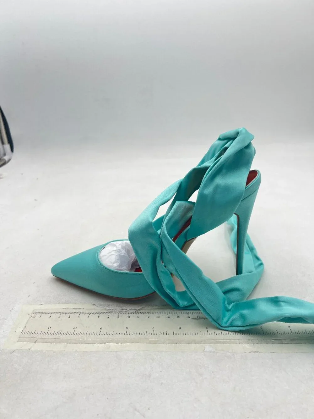 FSJ Turquoise Strappy Ankle Wrap Sandal Ribbon Lace-up Stiletto High Heels Pump